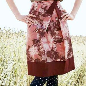 Anthropologie Pink & Mauve Floral A-Line Skirt, 2